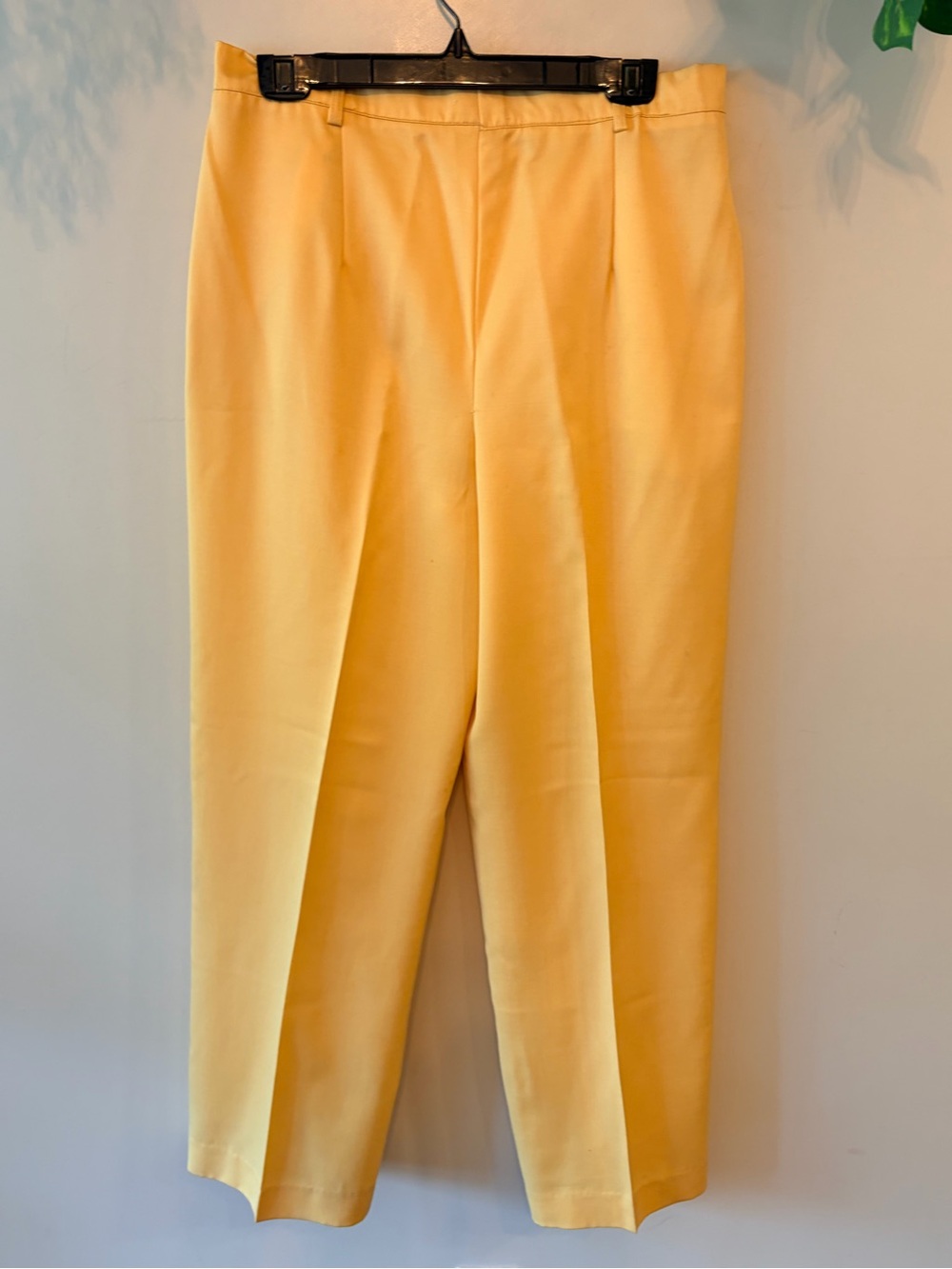 Vintage Pure Virgin Wool Trousers High Rise Tailored Pants Yellow - Picture 7 of 7